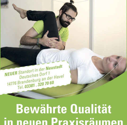 Neueröffnung Standort Brandenburg Neustadt Promnitz Physiotherapie